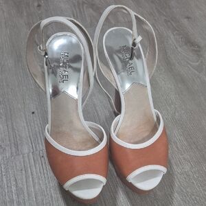 Michael Kors Orange and White Heels